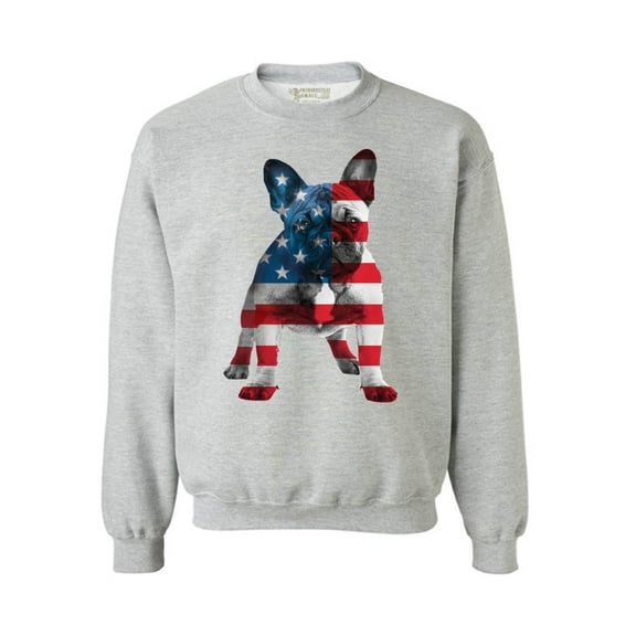 Awkward Styles Unisex USA Flag French Bulldog Cute Graphic Sweatshirt Tops 4th Of July Party Pet Lover