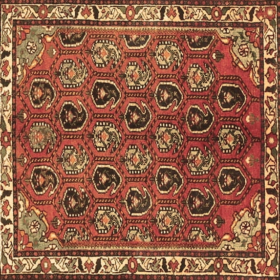 Ahgly Company Indoor Square Persian Brown Traditional Area Rugs, 3' Square