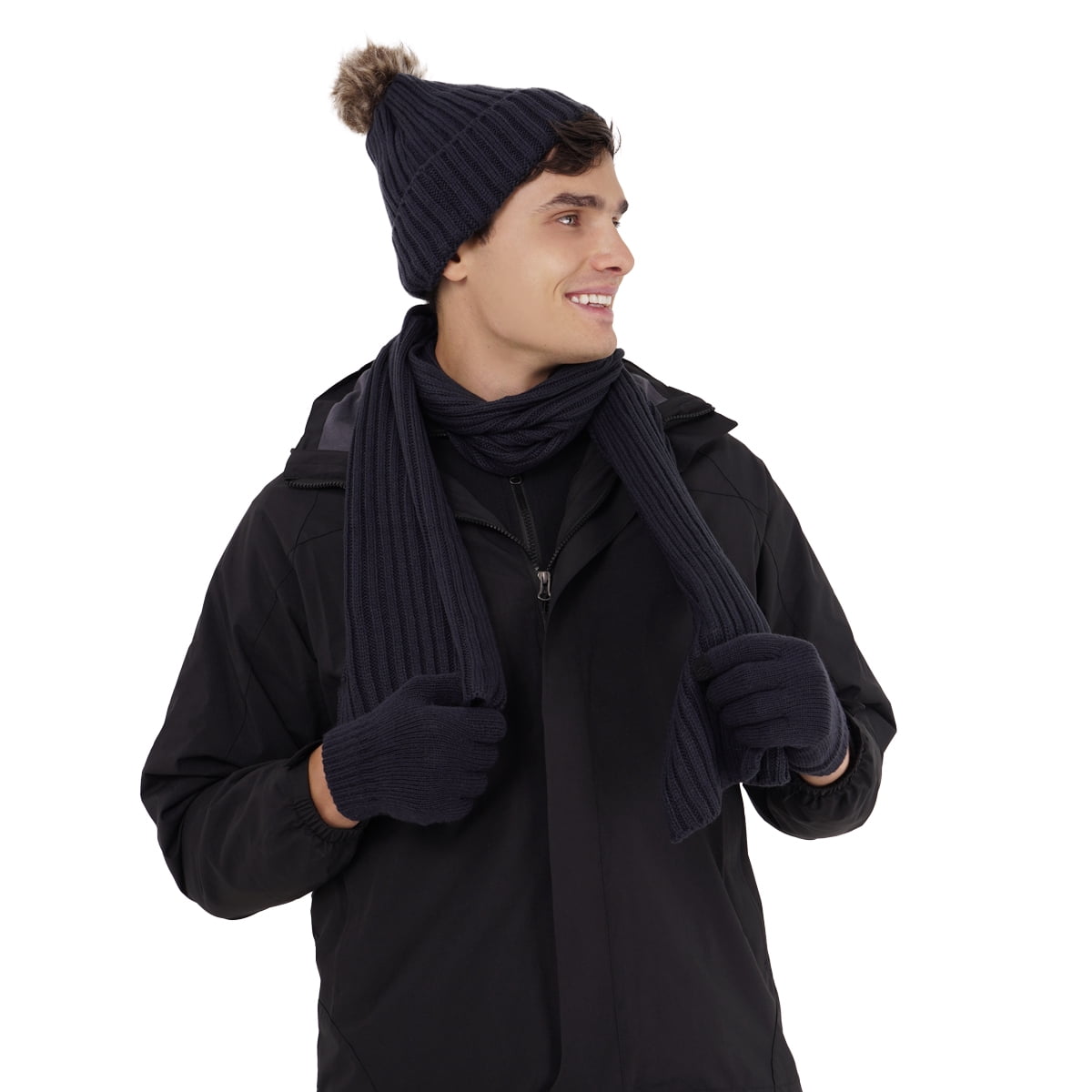 Gorro Con Visera Y Bufanda Para Niños - 3 En 1 Abrigado, Invierno, Talla Única 2-5 Años