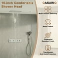 thumbnail image 6 of CASAINC 3-Spray Patterns Thermostatic 16 in. Ceiling Mount Rain Dual Shower Heads with Hand-Shower in Brushed Nickel, 6 of 11