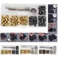 thumbnail image 2 of Coofit 120 Sets Leather Rivets DIY Rivet Buttons Double Cap Rivets with Fixing Tools, 2 of 10