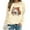 Beige, variant on HUITKMM Oversized Sweater Oversize Women Long Sleeve Crewneck Sweatshirts Letter Printed Lightweight Loose Sweatshirts Blouse Top 3587 M
