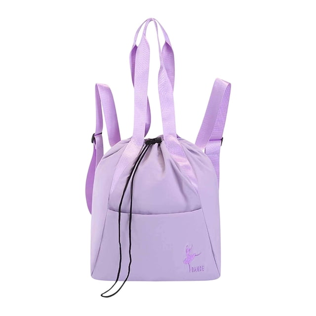 harper Gym Bag Casual Daypack Sports with Front Pocket Yoga Tap Drawstring Backpack Light Purple