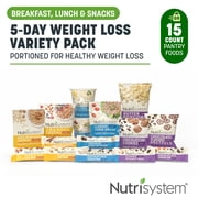 Nutrisystem 5-Day Weight Loss Variety Pack, Breakfasts, Lunches, and Snacks, 15 Count (Shelf-stable)