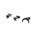 thumbnail image 1 of 3 Pcs/Ensemble Boucles d'Oreilles en Forme de Cœur Étoile Lune pour Femmes, Boucles d'Oreilles Fille Soirée Bal, Bagues Punk Strass, 1 of 7
