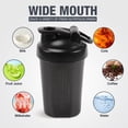 thumbnail image 3 of Leak-Proof Shaker Bottle with Shaker Balls - 400ml (12-OZ) ，Pack of 3- Ideal for Workout Supplements, Protein Powder - BPA Free - Portable Fitness Bottle for Fitness Enthusiasts and Athletes - Black, 3 of 7