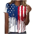 thumbnail image 2 of Qingpeng 4th of July Patriotic T Shirts for Women Summer Star Print Shirts Women's Independence Day Short Sleeve Casual Tee Tops, 2 of 5