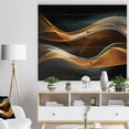 thumbnail image 3 of Design Art - Vagues Dorées 3D en Noir, 3 of 5