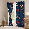thumbnail image 3 of Homewish Kawaii Xmas Dachshund Blackout Curtains Set of 2 (52x84 Each) for Boy, Princess Ribbon Bow Window Curtains, Navy Christmas Theme Curtains and Drapes, Living Room Curtains Decor, 3 of 6