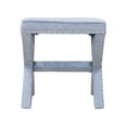 thumbnail image 3 of Furniture of America Contemporary Faux Linen Tarino Ottoman, Light Gray, 3 of 10