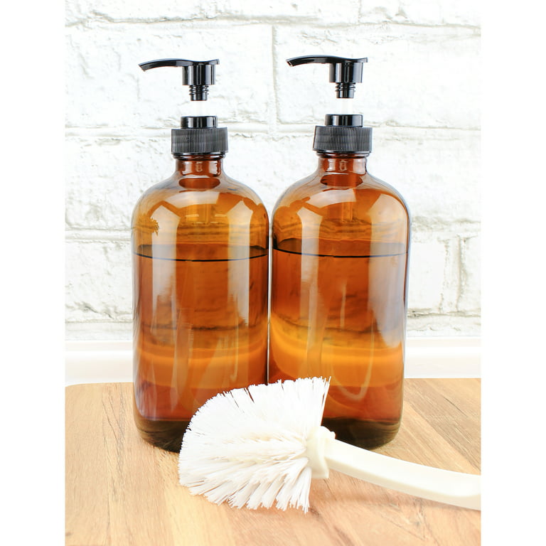 Cornucopia 16oz Amber Glass Bottles with Reusable Chalk Labels and