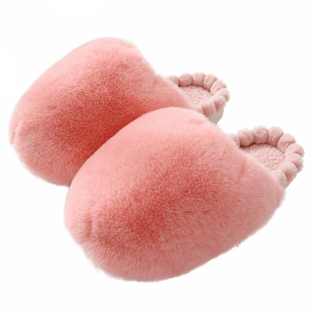 

JUSTUP Women s Slippers Soft Plush Furry Cozy House Shoes Indoor Outdoor Faux Rabbit Fur Warm Comfy Slip On Breathable（8-8.5）