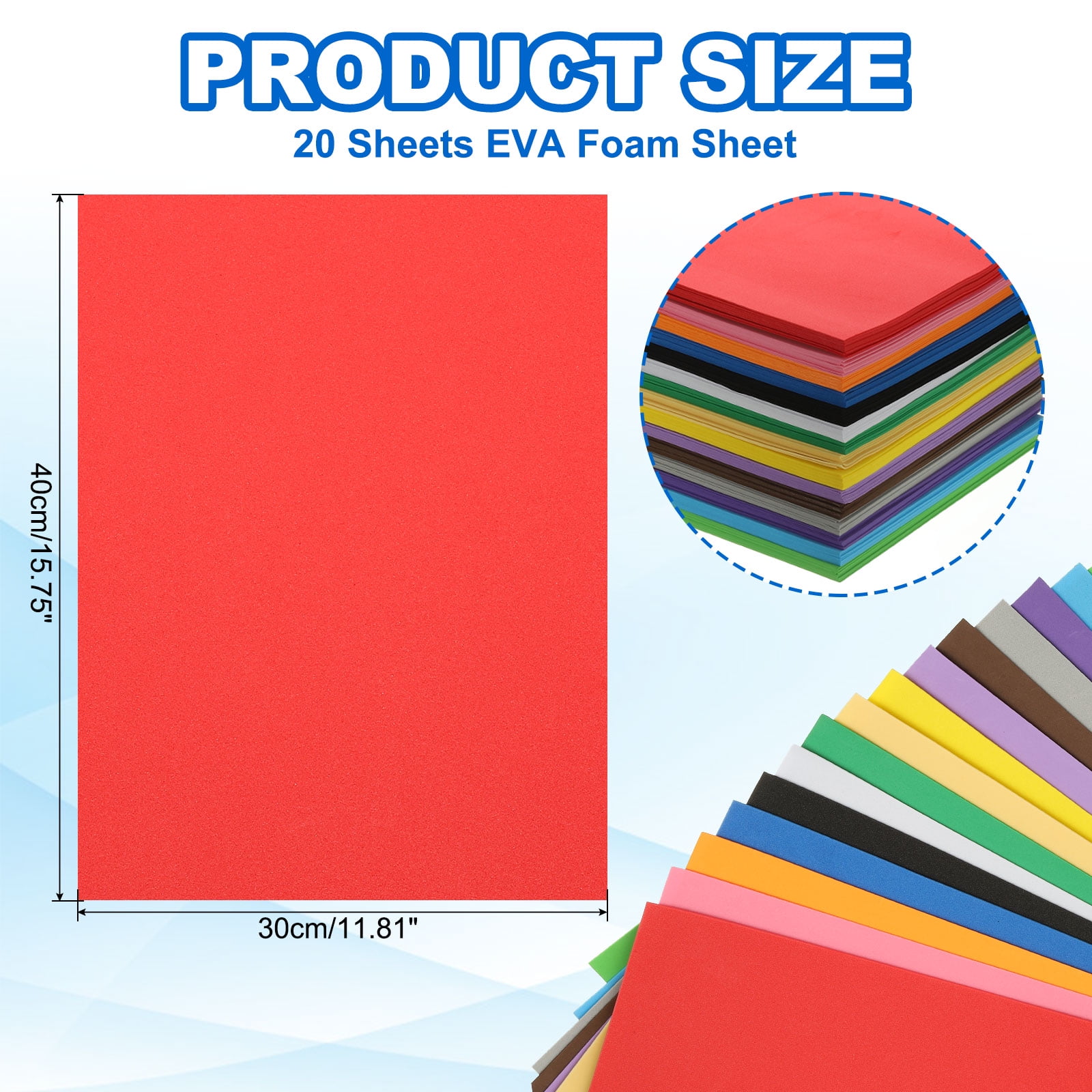 Uxcell 20Pcs Bright Red EVA Foam Sheets, 15.7 x 11.8 Inches 1mm Thick Foam Sheets for Crafts