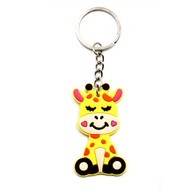 Lindo llavero de PVC, moda, creativo, dibujos animados, animal, colgante, llavero de metal, lindo llavero de animal
