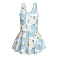 thumbnail image 7 of FOR U DESIGNS Girls' Sleeveless One-Piece Swimsuit Sleeveless Tropical Kids Bathing Suit Swimwear Toddler Girls Swimsuit, Rose Plaid, 7 of 7