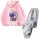 thumbnail image 3 of Conjunto de 2 piezas de sudadera y pantalones con estampado de dibujos animados de Disney Stitch para primavera y otoño, ropa para niños y niñas, sudadera informal para niños, traje deportivo, 3 of 5