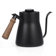 thumbnail image 3 of Cafetera de vertido con mango de madera y termómetro integrado, recubierta en PTFE para mayor durabilidad y resistencia al calor. Ideal para preparar café de manera profesional en casa, con capacidad, 3 of 7