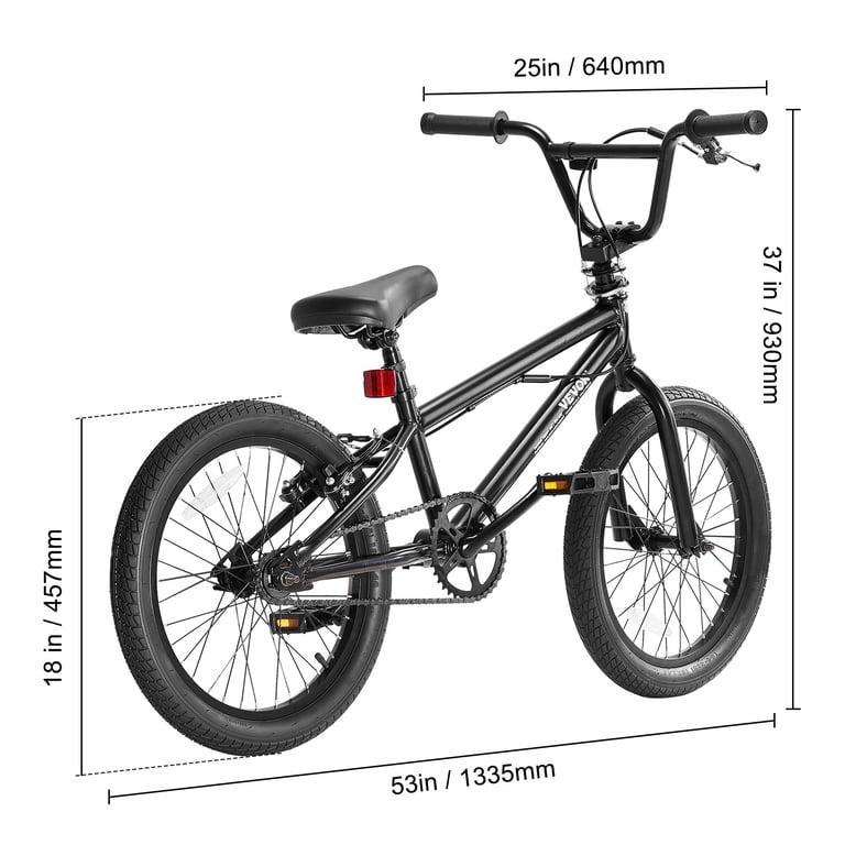 VEVOR BMX Bike, 18-Inch Wheel Freestyle Bike, BMX Race Bike with