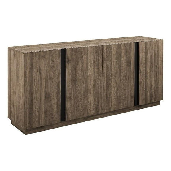 Pemberly Row 70" Modern 4-Door Wood Sideboard in Slate Gray Finish