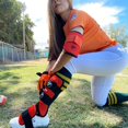 thumbnail image 3 of ESPINILLERA , PROTECTOR DE BATEO BEISBOL, NARANJA/NEGRO, FELTER, 3 of 3