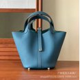 thumbnail image 4 of Bolso tipo cubo de cuero para mujer, bolso de mano suave con patrón de lichi, capa superior de piel de vaca Togo, nuevo estilo, bolso de moda, 4 of 5