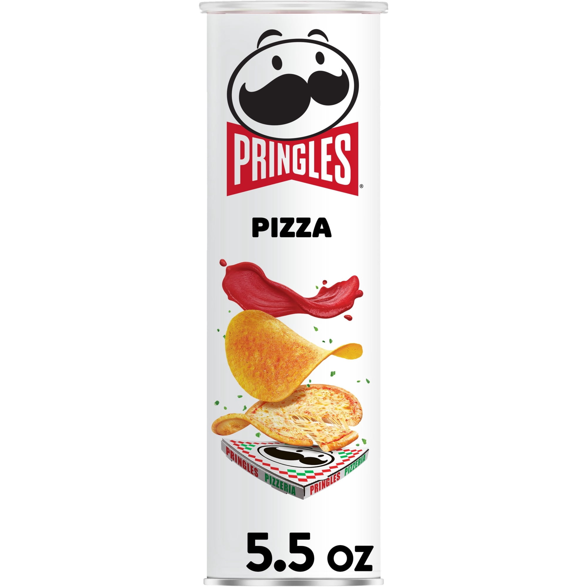 Pringles Pizza Potato Crisps Chips, Lunch Snacks, 5.5 oz Canister