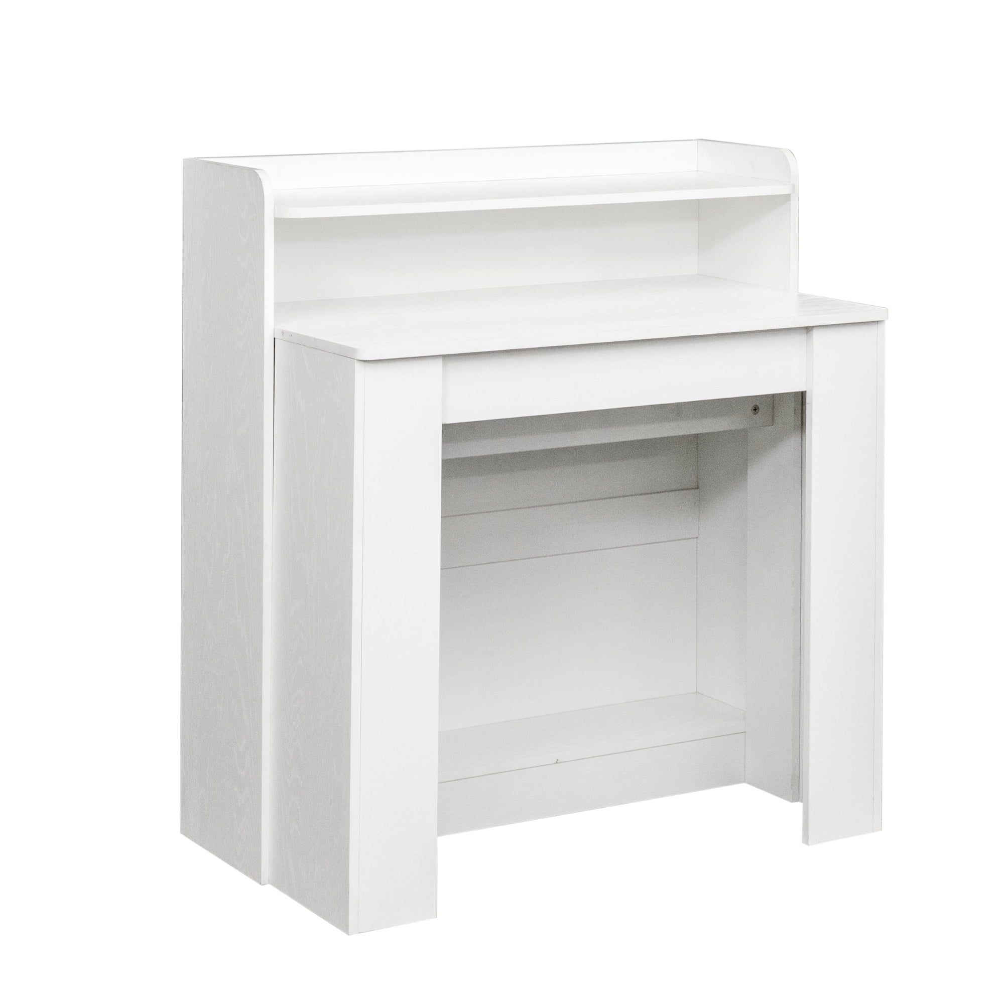 Extendable Dining Table with Storage, White