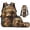 Highland Cow Floral, variant on Bulopur Cute Kids 17 Inch Backpack Set, 4 Piece Highland Cow Print School Bookbag with Lunch Box, Water Bottle Holder and Pencil Case for Elementary