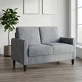 thumbnail image 2 of Home Design Goliad Velvet Arm Loveseat with Pocket Spring, Soft Cushions, Clean Lines Design, Gray, 2 of 10