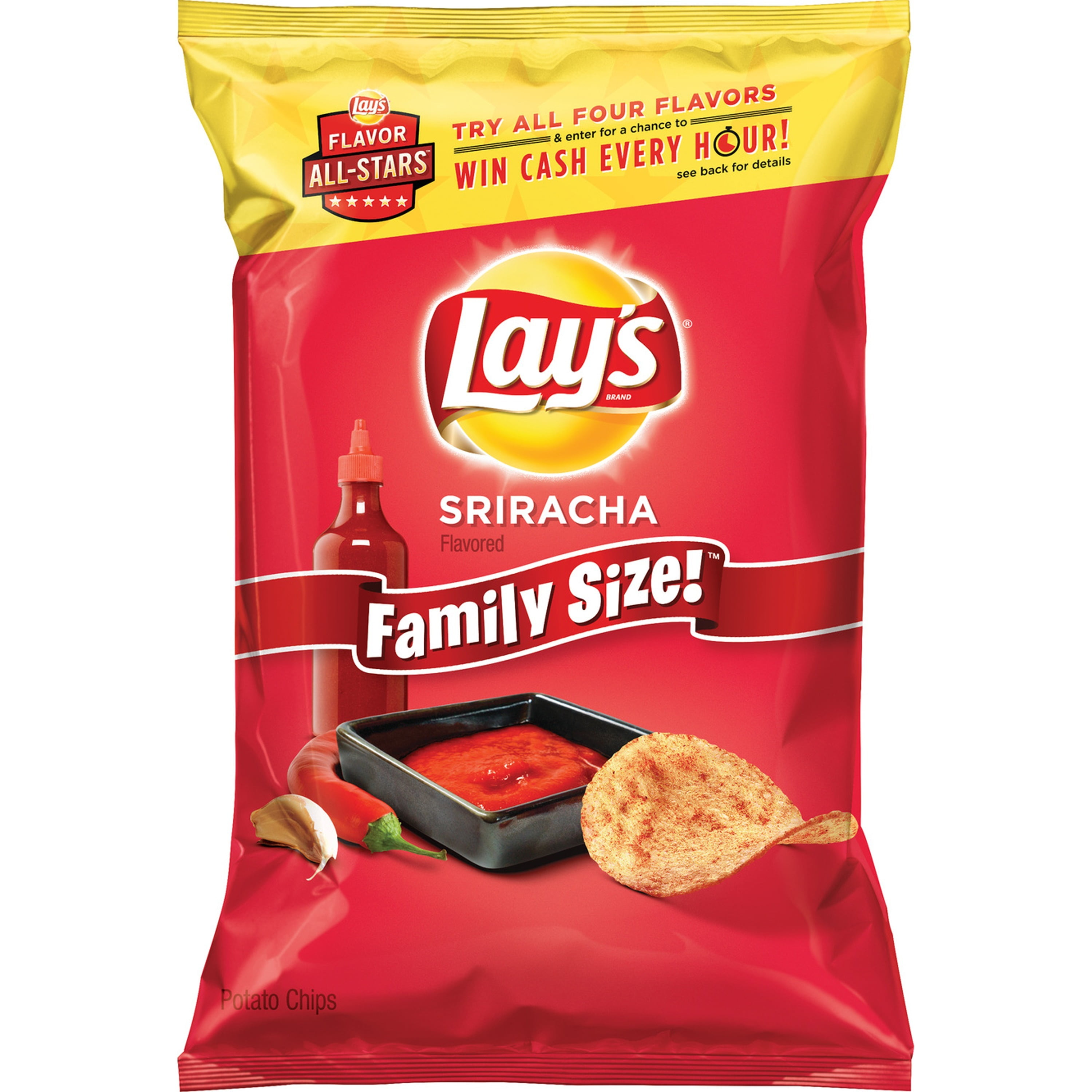 Lay S Sriracha Flavored Potato Chips 9 5 Oz Bag Walmart Com Walmart Com