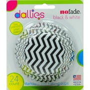 (4 Pack) Dallies NoFade Cupcake Liner Black & White 24 Count