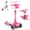 Pink, variant on Electric Scooter for Kids 3-8, 3-Wheels 100W Escooter with 360°Light Up Pedal Handle, 6.2 Mph Max Foldable & Height Adjustable Toddler Motorized Scooters, Ride On Toys (Black)