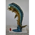 thumbnail image 2 of Mahi Mahi Dorado Fish Large Bronze Statue Fountain Size: 40" x 22" x 52"H, 2 of 12