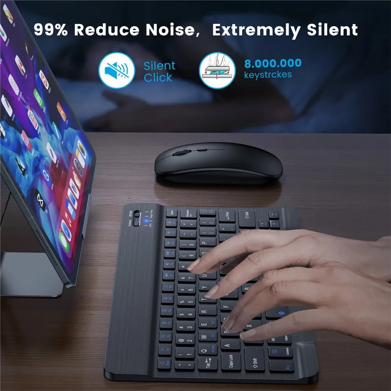 Mini Bluetooth Wireless Keyboard and Mouse Set English Keypad For iPAD IOS Android Windows Tablet 