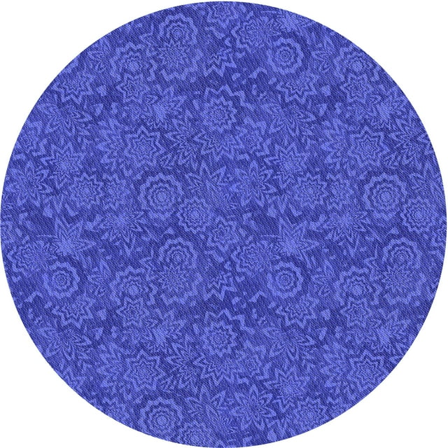 Ahgly Company Tapis d'Intérieur Lavable en Machine Carré Bleu Transitionnel Orchidée Bleue, 3 Pieds Carré