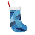 thumbnail image 3 of Flannel Christmas Stocking 17.7×11×7in Soft And Light Touch Good Socks Splicing Design Can Be Used For Hanging Blue Geometric Lines_4, 3 of 8