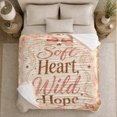 thumbnail image 5 of Heart Wild Hope Desert decorative motif Inspirational Quote, Cozy Friendship Quote Scene, Warm Flannel Blanket for Living Room and Reading Nook, Art Lovers Appreciation Gift, Artistic Home Decor, 5 of 9