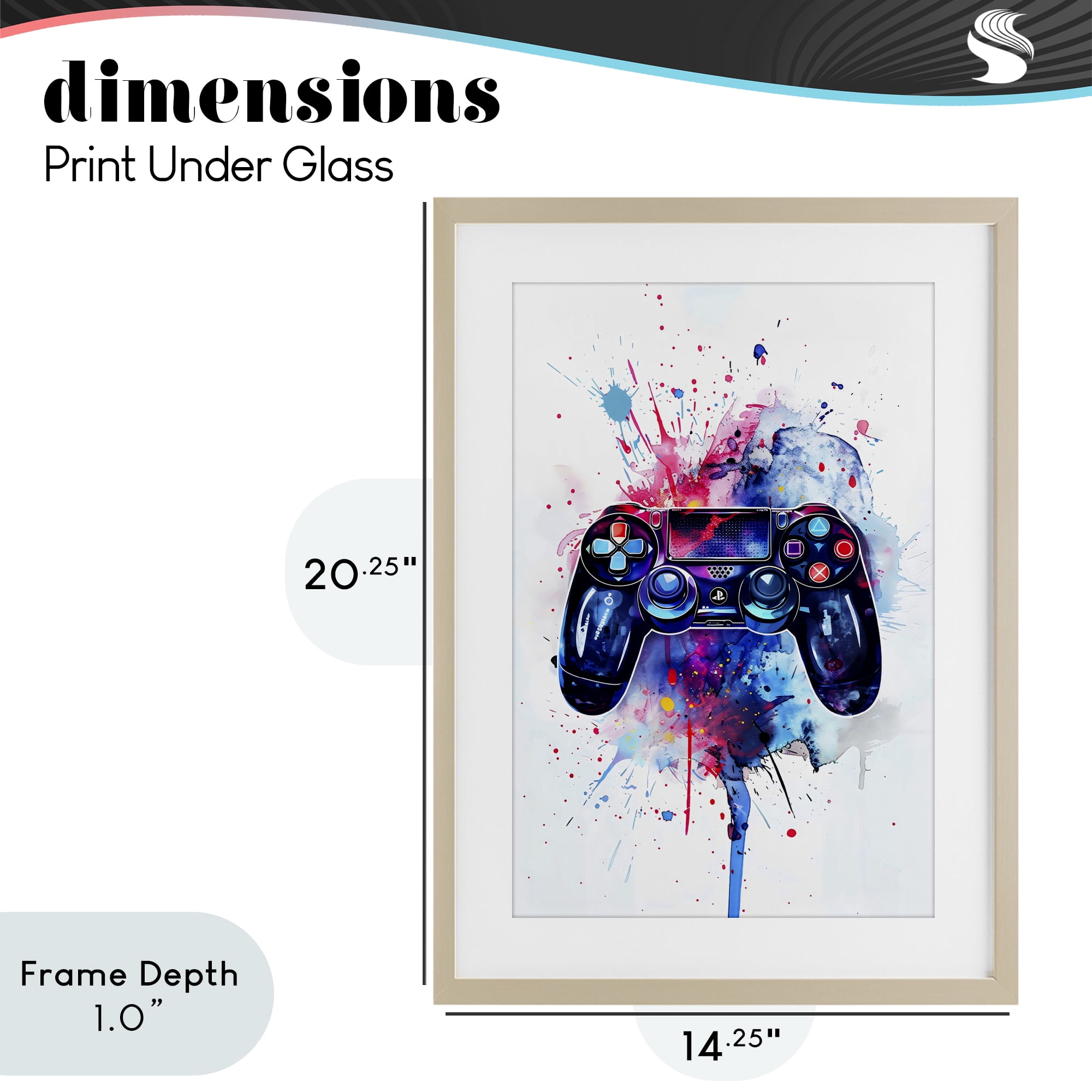 Stupell Industries Burst of Color Controller Birch Framed Print Under Glass, design by Creative Studio
