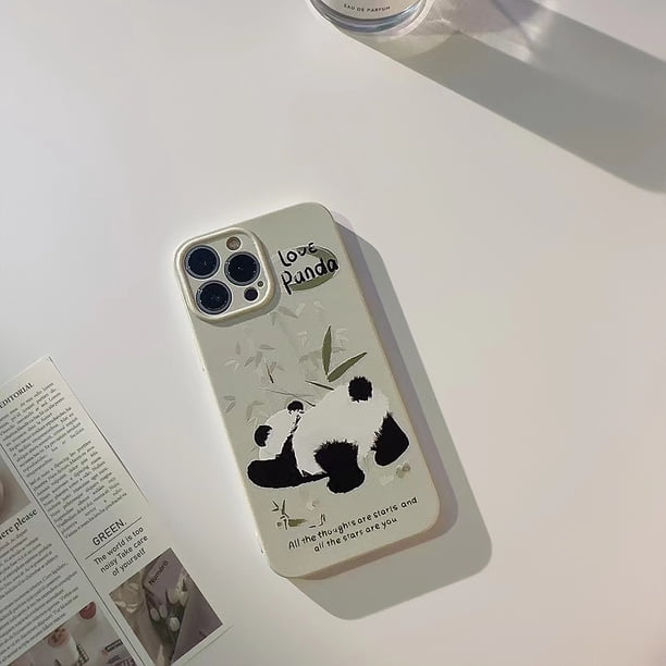 Funda De Teléfono Panda Para iPhone 11 12 13 14 Pro Max 14 Plus Protección De La Lente Y Silicona A Prueba De Golpes 11pro