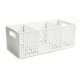 thumbnail image 2 of Bac à Compartiments Divisés pour Collations, Panier de Rangement en Plastique à 3 Compartiments Durable avec Poignée pour Cuisine, 2 of 8