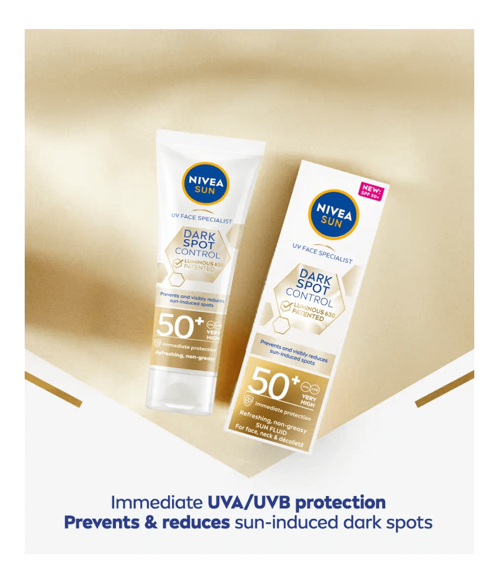 Nivea Sun UV Face Luminous 630 Spot Control Sun Fluid SPF50 40ml / 1.35 fl.oz - 3 Pack