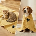 thumbnail image 4 of Super Absorbent Coral Fleece Pet Bath Towel - Bathroom Towels Pet Grooming Essential, Fast Dry Microfiber Towel for Dogs & Cats, Soft Winter Pet Towel, Large Absorbent Cloth, 19.6*39.7in, Yellow, 4 of 6