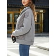 thumbnail image 6 of LSFYSZD Women’s Fuzzy Fleece Jacket Winter Warm Long Sleeve Quilted Patchwork Coat Outerwear, 6 of 9