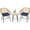 Navy, variant on Costway 3PCS Patio Rattan Bistro Furniture Set Cushioned Chair Table Turquoise