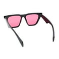thumbnail image 4 of Womens Oversized Gothic Beveled Squared Flat Top Cat Eye Sunglasses Black - Pink, 4 of 4