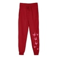 thumbnail image 2 of Women's Sweatpants Fleece Lined Baggy Straight Leg Lounge Pants Women Casual Trousers And Trousers Plus Velvet Running Fitness Sports Pants Red M, 2 of 4