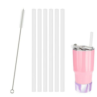 6Pcs Straw Replacement for Owala Water Bottle,Reusable Plastic Straws Clear  Drinking Straws with Cleaning Brush,Straws for tumblers Long Compatible