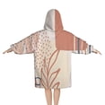 thumbnail image 2 of Orange Boho Abstract and Plant Pattern Blanket Hoodies for Kids 6-13YR Oversize Wearable Blanket Hoodies for Boys Girls Teens, 2 of 7