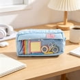 thumbnail image 7 of Aaihamo Cute Pencil Case, Stylish Polka Dots Embroidery Pencil Bag, Double Layer Large Capacity Portable Stationery Pouch for Teens Adults Office Desktop Decor, 7 of 7