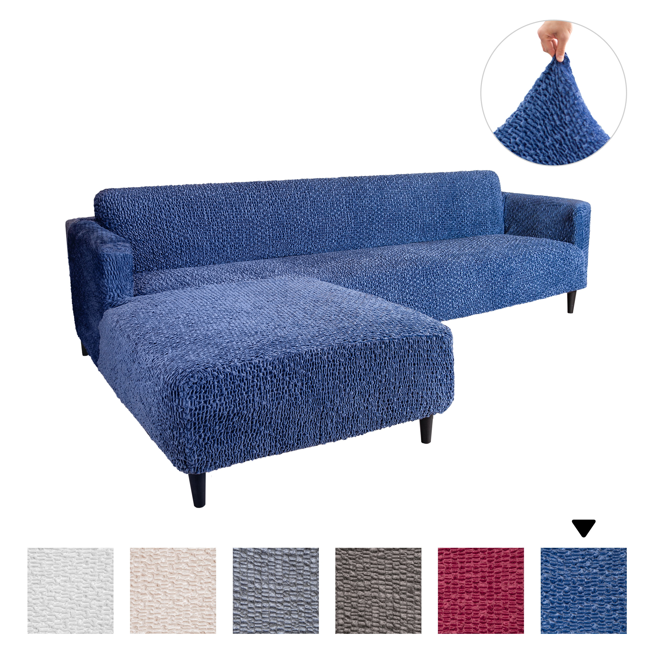 Paulato by Ga.I.Co Sectional L Shape Couch Cover Velvet Collection